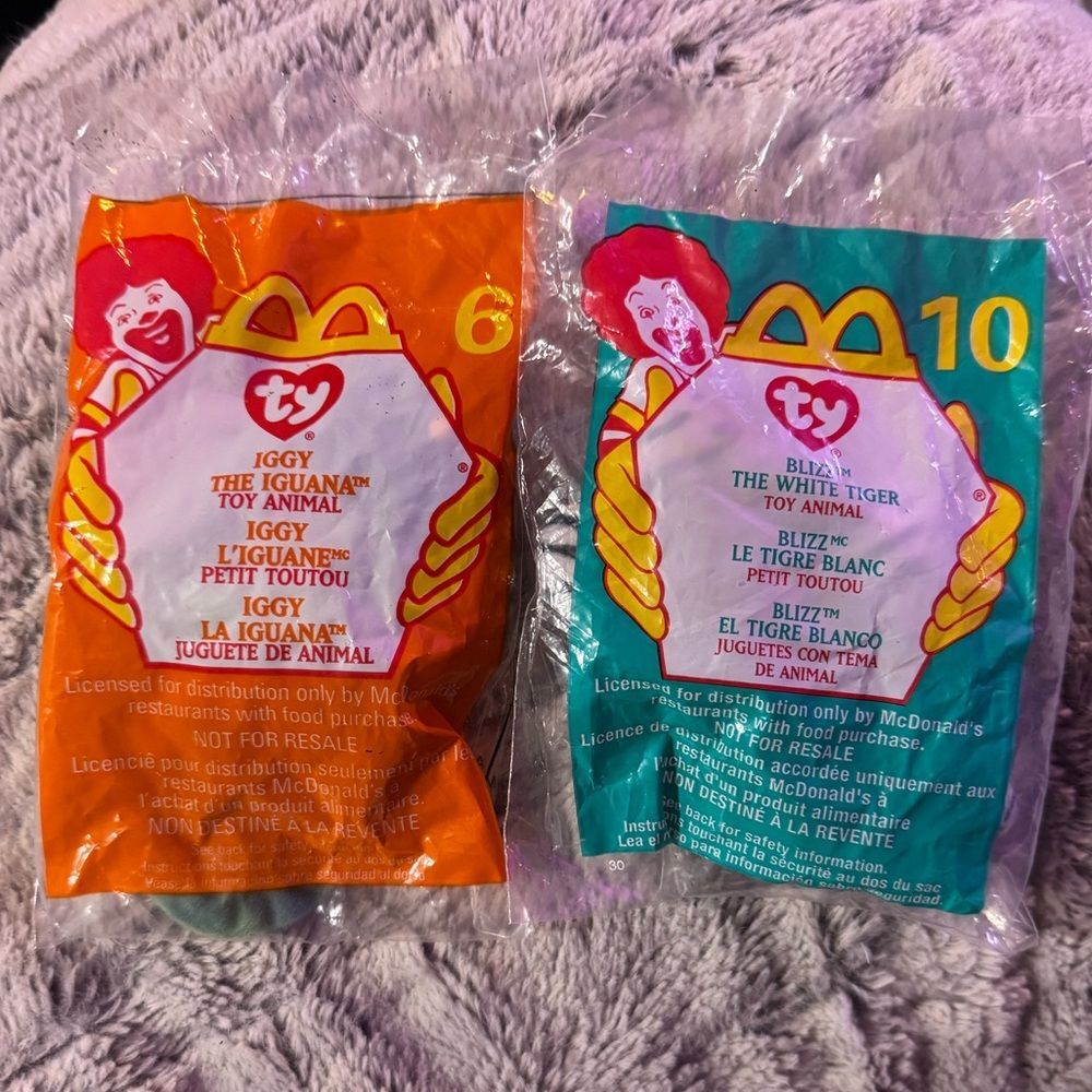 2 McDonald’s TY Beanie Babies Happy Meal Toy Plushes
